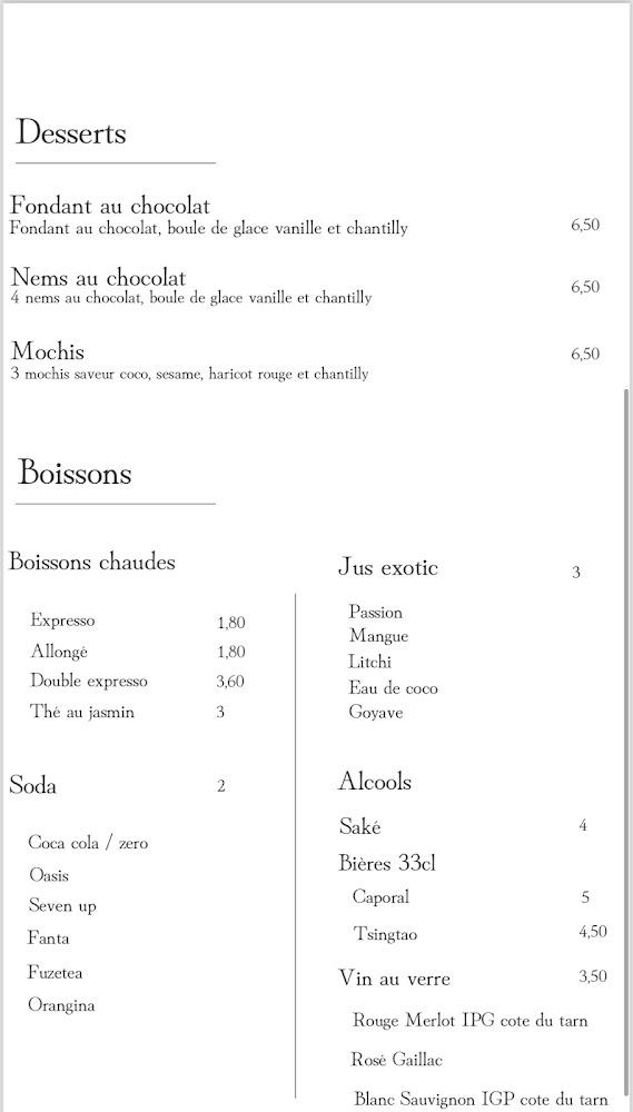 Chez Nicô - Menu Image 2